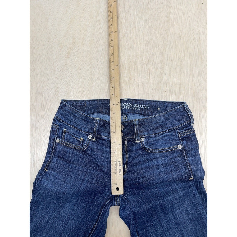 American Eagle Artist Crop Jeans Women‎ Sz 2 (28x23) Stretch Double Button Denim - Picture 8 of 9